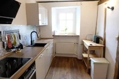Küche/Küchenzeile in der Unterkunft Ferienwohnung Fränkischer Hof