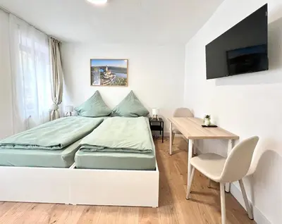 Ein Bett oder Betten in einem Zimmer der Unterkunft Apartment Brunnenstraße in Braubach