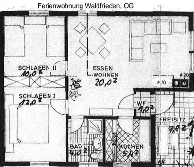 Grundriss der Unterkunft Haus Waldfrieden OG