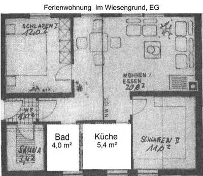 Grundriss der Unterkunft Haus Im Wiesengrund EG