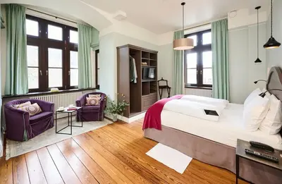Ein Bett oder Betten in einem Zimmer der Unterkunft Burg Reichenstein