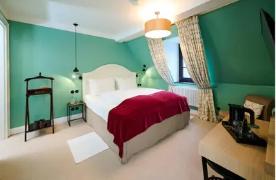 Ein Bett oder Betten in einem Zimmer der Unterkunft Burg Reichenstein