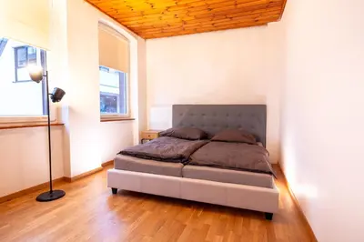 Ein Sitzbereich in der Unterkunft Rhein-Haus