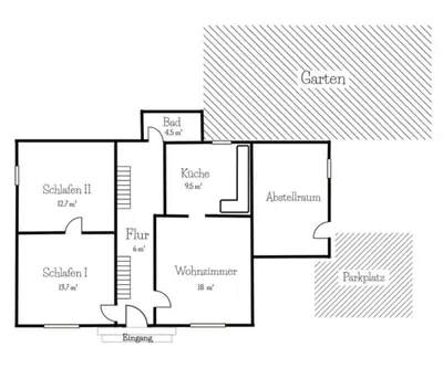 Grundriss der Unterkunft Ferienwohnung Waldblick