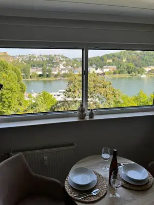 Blick auf einen Fluss in der Nähe der Ferienwohnung