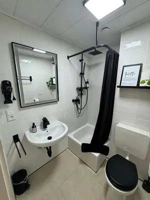 Ein Badezimmer in der Unterkunft RheinBlick Apartment - Park and Stay 