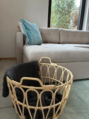Ein Sitzbereich in der Unterkunft Ferienwohnung Rebennah - modern - Freisitz - Küche - ideal für Monteure