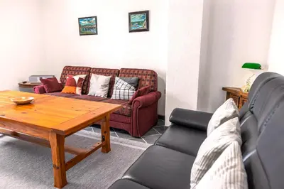 Ein Sitzbereich in der Unterkunft Ferienhaus Franziska
