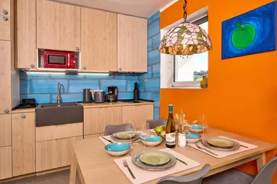 Küche/Küchenzeile in der Unterkunft Eifelgold Ferienwohnung
