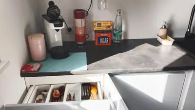 Küche/Küchenzeile in der Unterkunft Studioraum nähe Koblenz