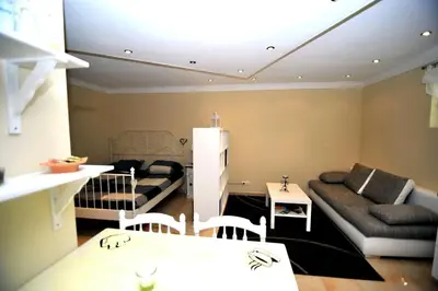 Ein Sitzbereich in der Unterkunft Bergkönig