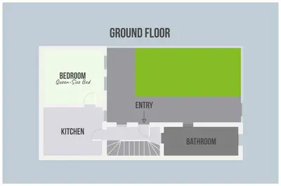 Grundriss der Unterkunft Ferienhaus für Mensch & Hund mit großer Terrasse