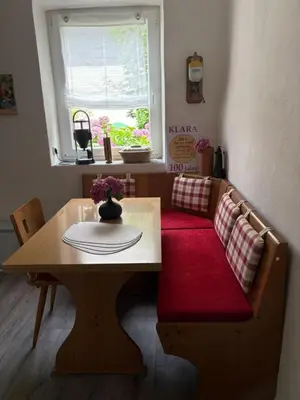 Ein Sitzbereich in der Unterkunft Das blaue Haus