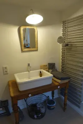 Ein Badezimmer in der Unterkunft Ferienhaus Quers - ökologisches Ferienhaus in der Eifel