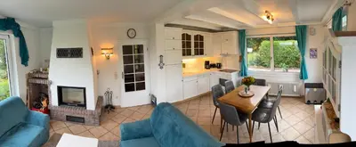 Ein Sitzbereich in der Unterkunft Haus Tierlieb