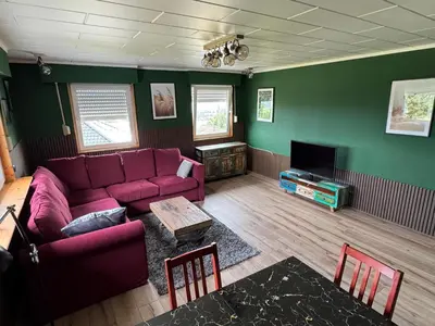 Ein Sitzbereich in der Unterkunft Ferienhaus Feyen
