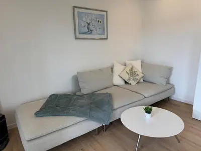 Ein Sitzbereich in der Unterkunft Ferienwohnung Sonnenhang nähe WHU