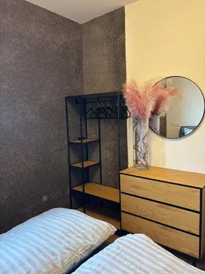 Ein Bett oder Betten in einem Zimmer der Unterkunft HunsrückGlück Ferienhaus am Schinderhannes-Radweg