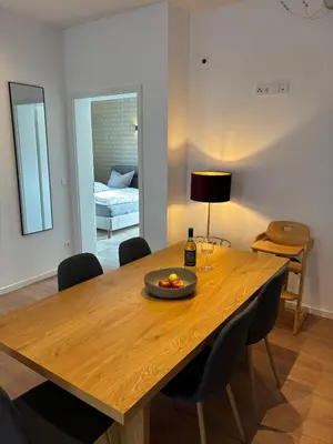 Ein Bett oder Betten in einem Zimmer der Unterkunft HunsrückGlück Ferienhaus am Schinderhannes-Radweg