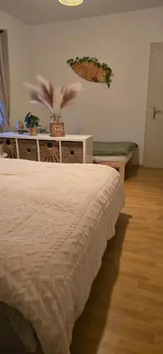 Ein Bett oder Betten in einem Zimmer der Unterkunft FeWo Oahu