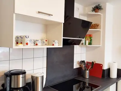 Küche/Küchenzeile in der Unterkunft Ferienwohnung Uni Koblenz