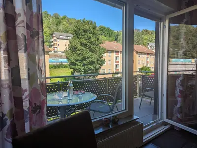 Ein Balkon oder eine Terrasse in der Unterkunft Ferienwohnung Koblenz City