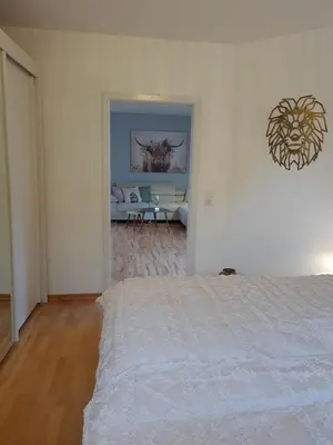 Ein Bett oder Betten in einem Zimmer der Unterkunft Landlust Meddersheim