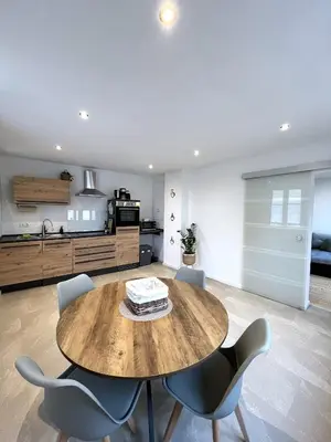 Küche/Küchenzeile in der Unterkunft Ferienwohnung 'Moselzauber'