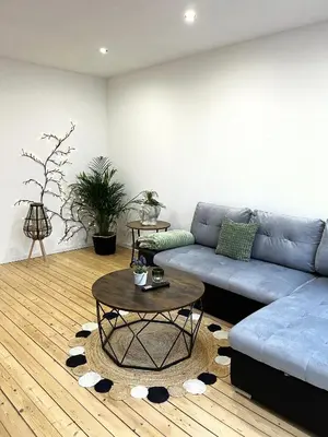 Ein Sitzbereich in der Unterkunft Ferienwohnung 'Moselzauber'