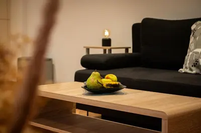 Ein Sitzbereich in der Unterkunft Appartements Jupp und Hilde