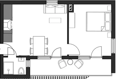 Grundriss der Unterkunft Appartements Jupp und Hilde