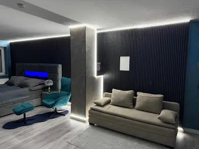 Ein Sitzbereich in der Unterkunft Modern luxury apartment in Koblenz
