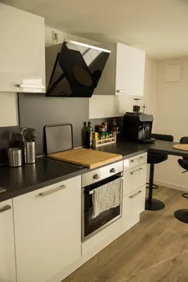 Küche/Küchenzeile in der Unterkunft Moderne und gemütliche Ferienwohnung in Holzbach