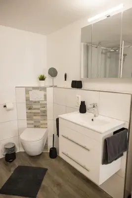 Ein Badezimmer in der Unterkunft Moderne und gemütliche Ferienwohnung in Holzbach