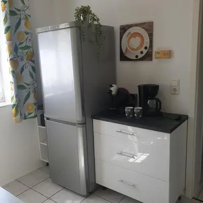 Küche/Küchenzeile in der Unterkunft Ferienwohnung Stefanie am Frankenbach