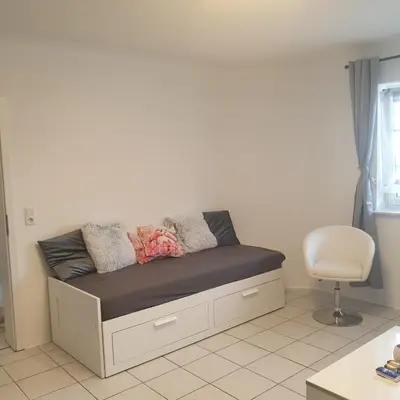 Ein Sitzbereich in der Unterkunft Ferienwohnung Stefanie am Frankenbach