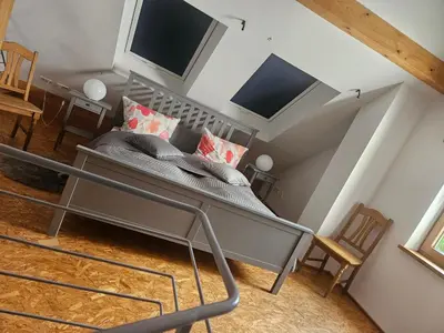 Ein Sitzbereich in der Unterkunft EifelFerienscheune