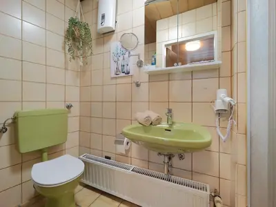 Ein Badezimmer in der Unterkunft Marx - City Apartment in zentraler Lage - Ideal für 2 Personen mit Waschmaschine und gratis WLAN