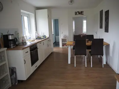 Küche/Küchenzeile in der Unterkunft Ferienwohnung Muskan