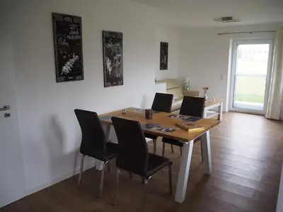 Ein Sitzbereich in der Unterkunft Ferienwohnung Muskan