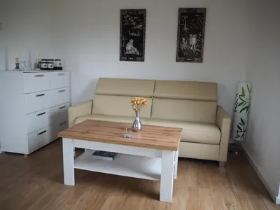 Ein Sitzbereich in der Unterkunft Ferienwohnung Muskan