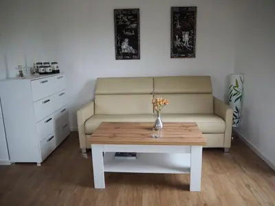 Ein Sitzbereich in der Unterkunft Ferienwohnung Muskan