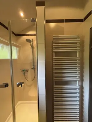 Ein Badezimmer in der Unterkunft Haus am See