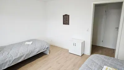 Ein Bett oder Betten in einem Zimmer der Unterkunft BIT01-04 Monteur Apartment in Gondenbrett