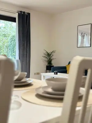 Ein Sitzbereich in der Unterkunft Louis Haus