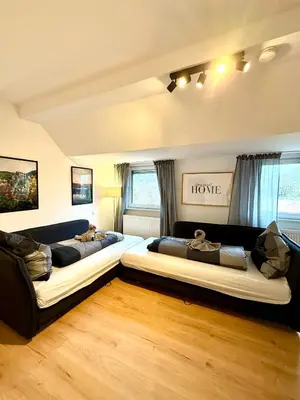 Ein Bett oder Betten in einem Zimmer der Unterkunft KO 2-Zimmer Apartment 58 qm bis zu 4 Personen