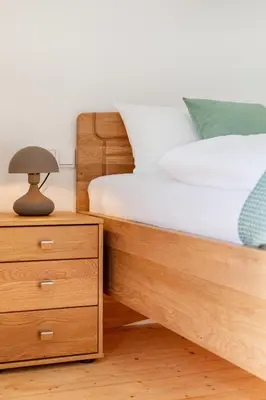 Ein Bett oder Betten in einem Zimmer der Unterkunft Ferienhaus Immerather Hof