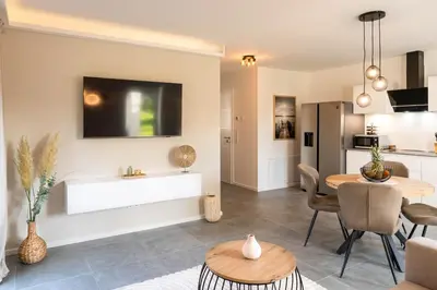 Küche/Küchenzeile in der Unterkunft Premiumzeit Apartments Bostalsee - Whirlpool, Sauna