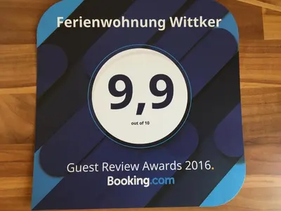 Ein Zertifikat, Auszeichnung, Logo oder anderes Dokument, das in der Unterkunft Ferienwohnung Wittker ausgestellt ist