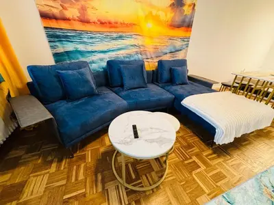Ein Sitzbereich in der Unterkunft Spacious 72 sqm Moselblick apartment & top connection
